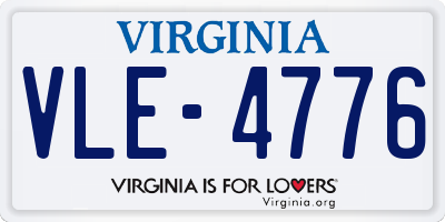 VA license plate VLE4776