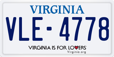 VA license plate VLE4778