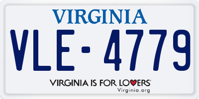 VA license plate VLE4779