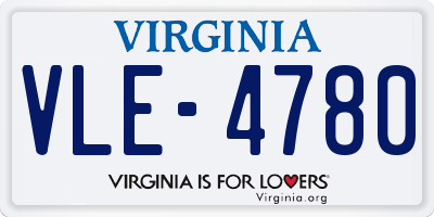VA license plate VLE4780