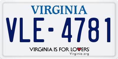VA license plate VLE4781