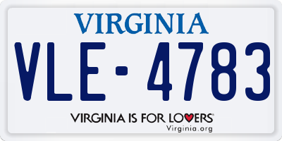 VA license plate VLE4783