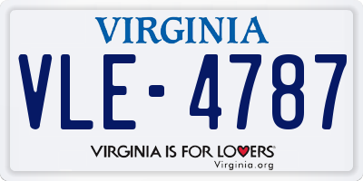 VA license plate VLE4787