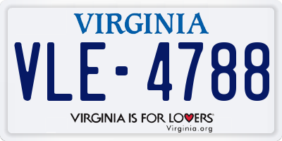 VA license plate VLE4788