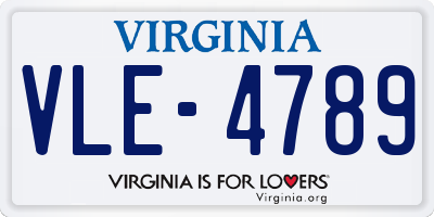 VA license plate VLE4789