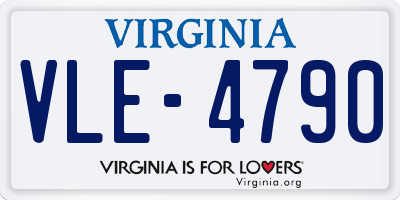 VA license plate VLE4790