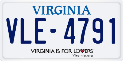 VA license plate VLE4791