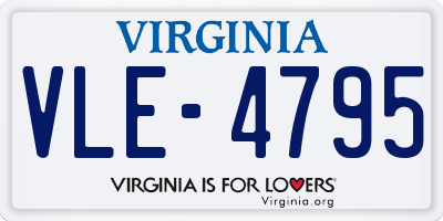 VA license plate VLE4795