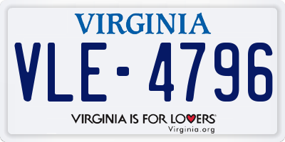 VA license plate VLE4796