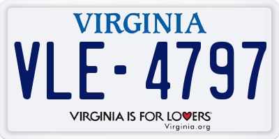 VA license plate VLE4797