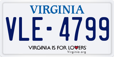 VA license plate VLE4799