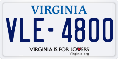 VA license plate VLE4800