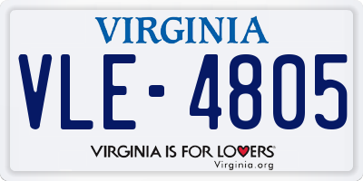 VA license plate VLE4805