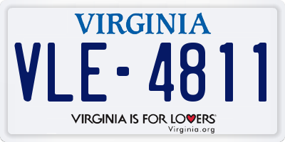 VA license plate VLE4811