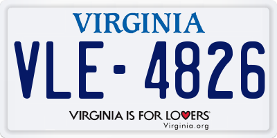 VA license plate VLE4826