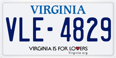 VA license plate VLE4829