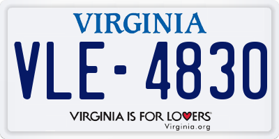 VA license plate VLE4830