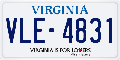 VA license plate VLE4831