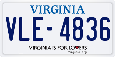 VA license plate VLE4836