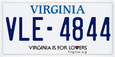 VA license plate VLE4844