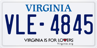 VA license plate VLE4845