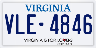 VA license plate VLE4846