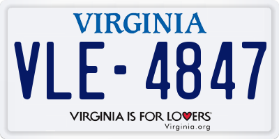 VA license plate VLE4847