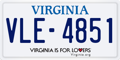 VA license plate VLE4851