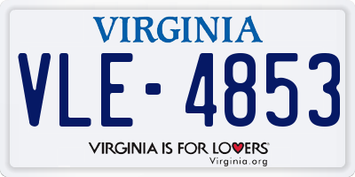 VA license plate VLE4853