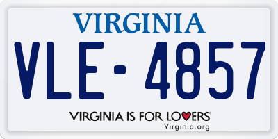 VA license plate VLE4857