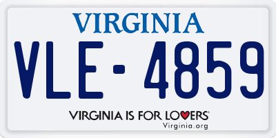 VA license plate VLE4859