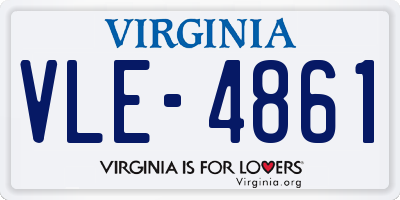 VA license plate VLE4861