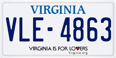 VA license plate VLE4863