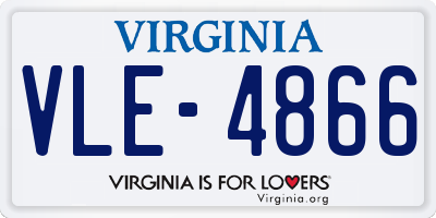 VA license plate VLE4866