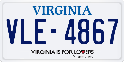VA license plate VLE4867