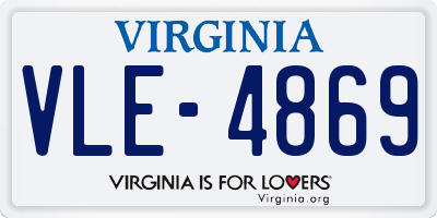 VA license plate VLE4869