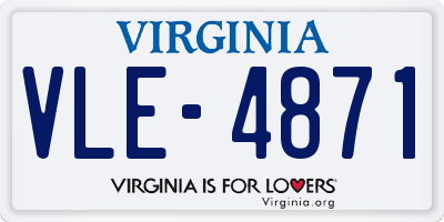 VA license plate VLE4871