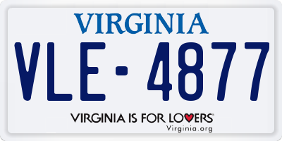 VA license plate VLE4877