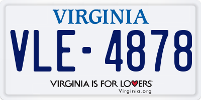 VA license plate VLE4878