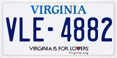 VA license plate VLE4882