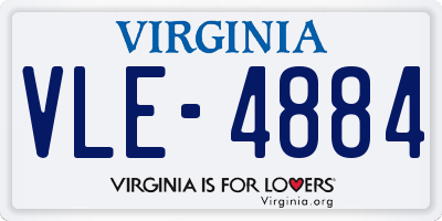 VA license plate VLE4884