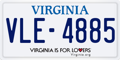 VA license plate VLE4885