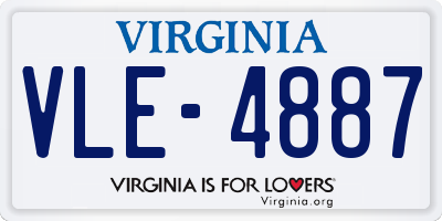 VA license plate VLE4887