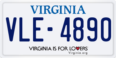VA license plate VLE4890