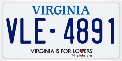 VA license plate VLE4891