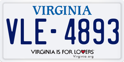 VA license plate VLE4893