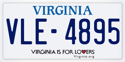 VA license plate VLE4895