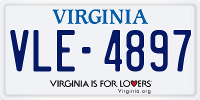 VA license plate VLE4897