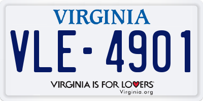 VA license plate VLE4901