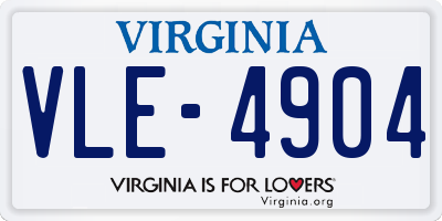 VA license plate VLE4904